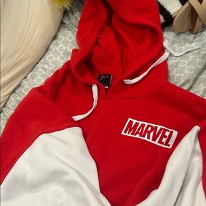 Marvel Red and White Logo Pullover Hoodie